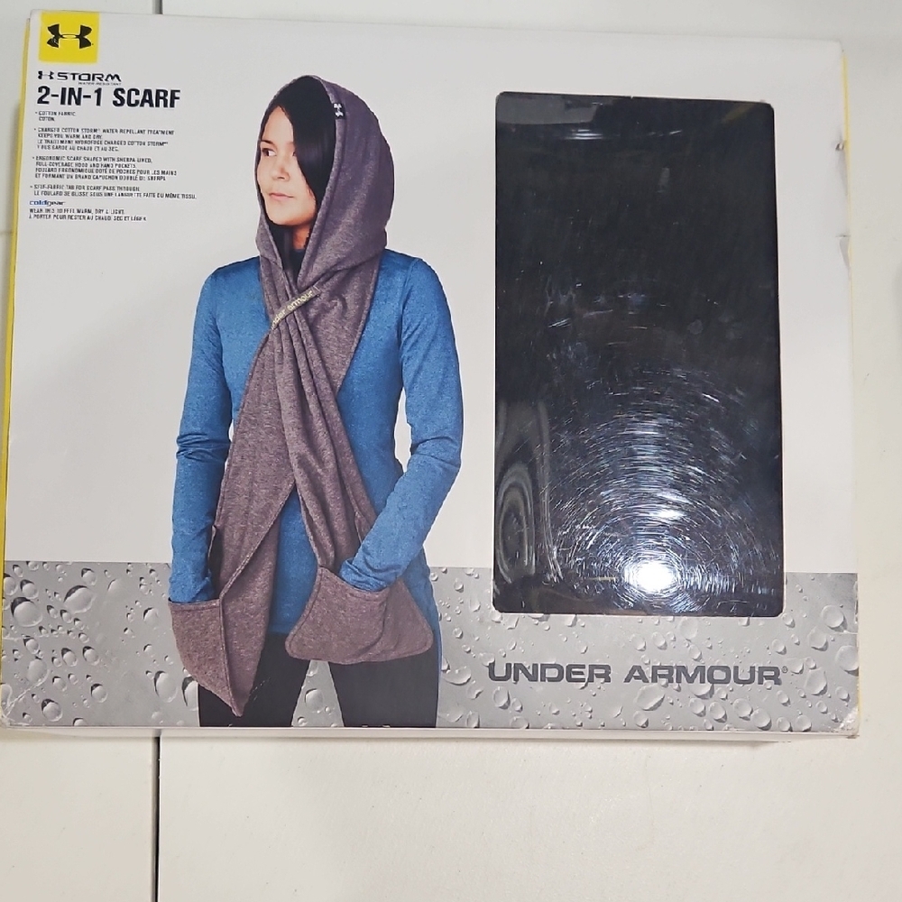 Under Armour Gray 2-in-1 Hooded Scarf